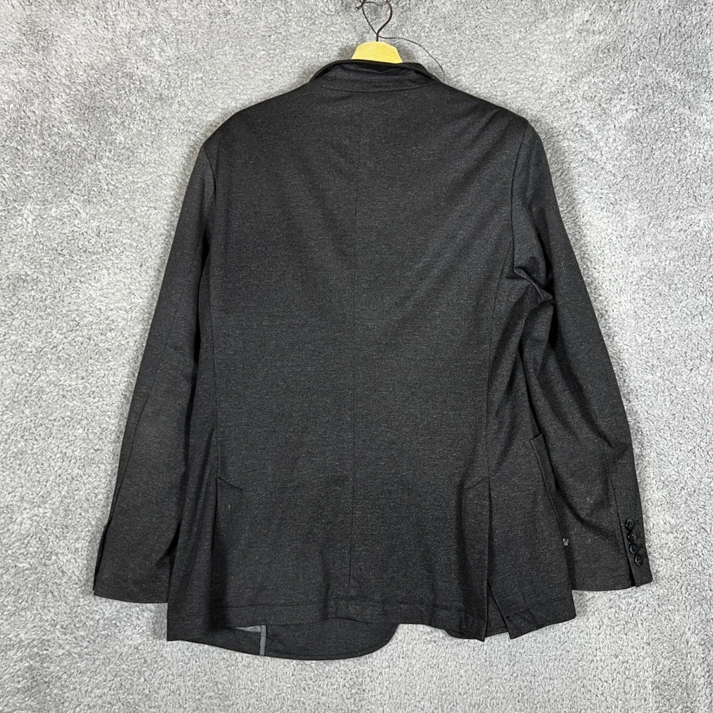 Saks Fifth Avenue Blazer Mens 44 Charcoal Grey Good Unstructured Knit Sport Coat